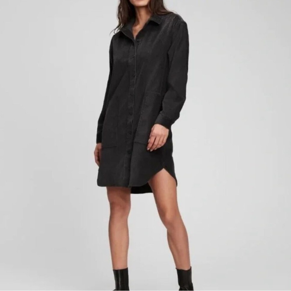 GAP MOONLESS NIGHT BUTTON UP SHIRT DRESS 2 POCKETS SIZE M
